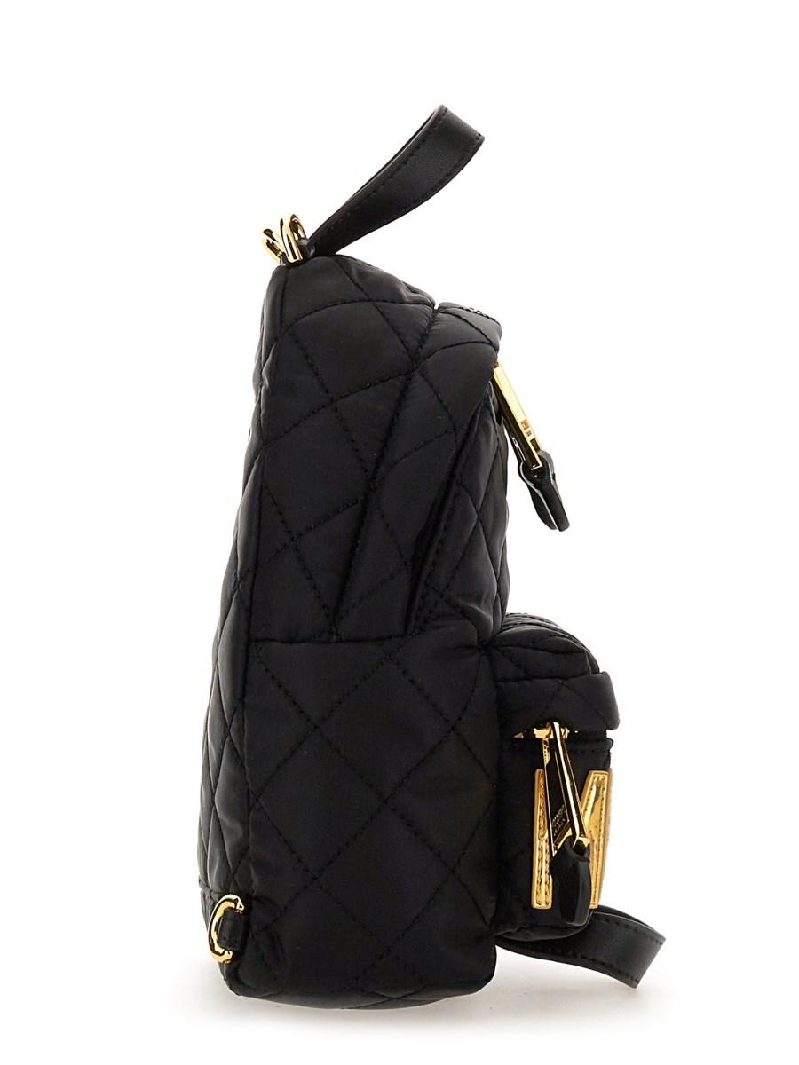 MOSCHINO ZAINO IN NYLON TRAPUNTATO CON LOGO