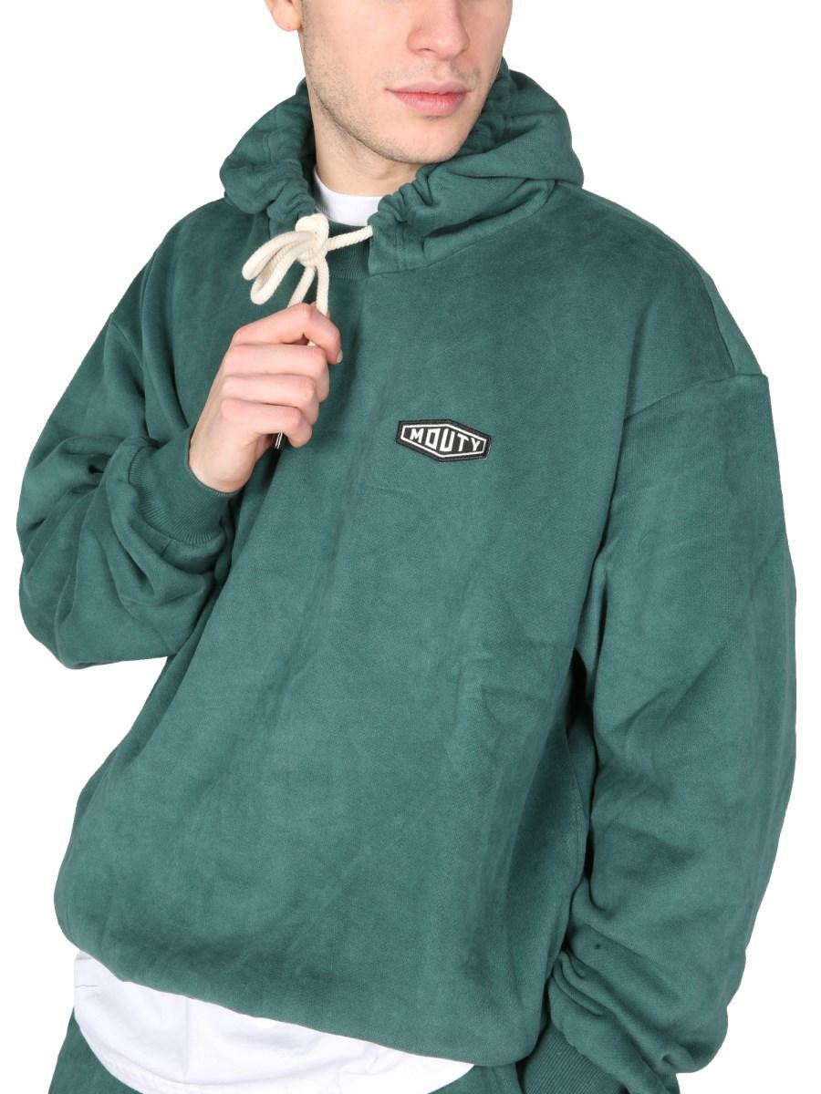 MOUTY FELPA "DALLAS" IN COTONE CON CAPPUCCIO E LOGO