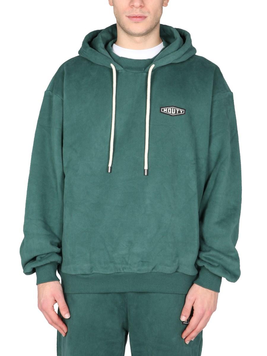 MOUTY FELPA "DALLAS" IN COTONE CON CAPPUCCIO E LOGO