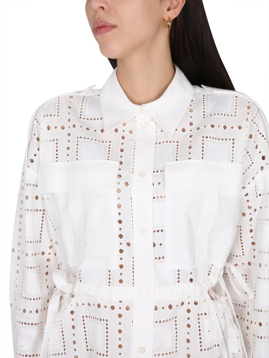 MSGM ABITO CHEMISIER IN COTONE SANGALLO