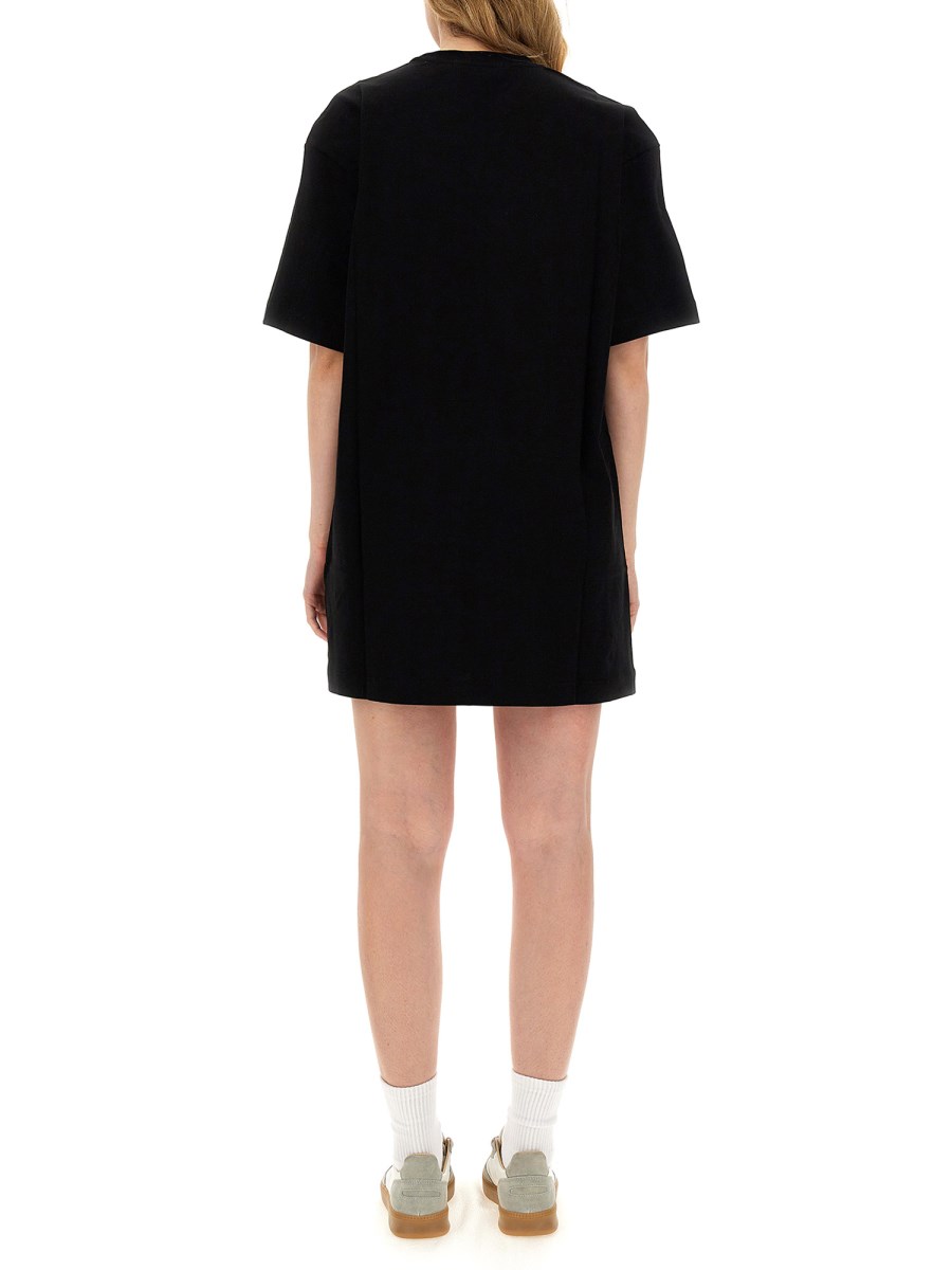 MSGM ABITO CON LOGO PENNELLATO IN JERSEY DI COTONE