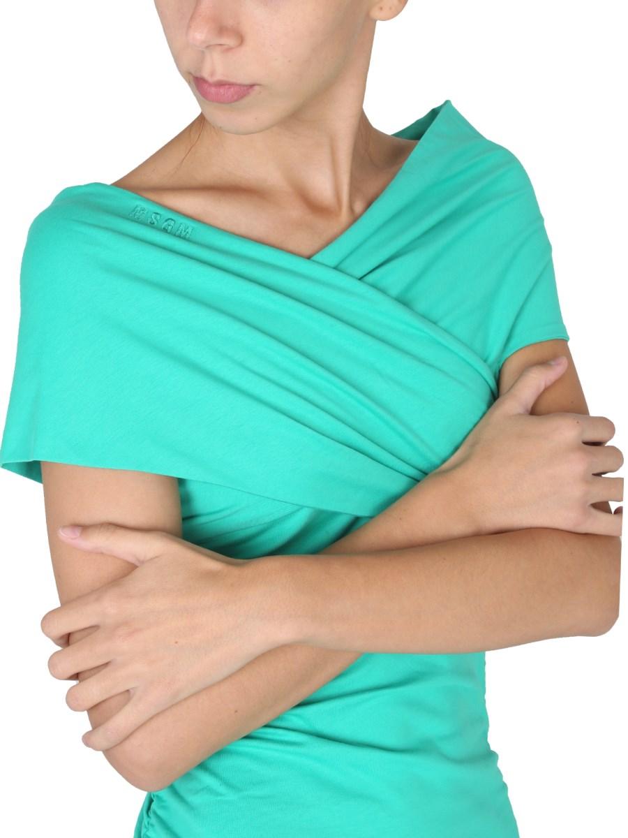 MSGM ABITO DRAPPEGGIATO IN COTONE