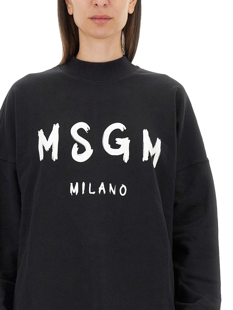 MSGM ABITO IN FELPA DI COTONE CON LOGO PENNELLATO