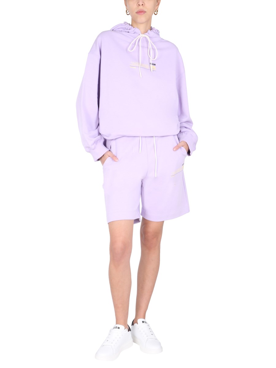 MSGM BERMUDA "FANTASTIC GREEN" IN COTONE ORGANICO
