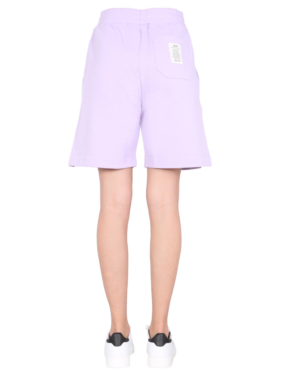 MSGM BERMUDA "FANTASTIC GREEN" IN COTONE ORGANICO