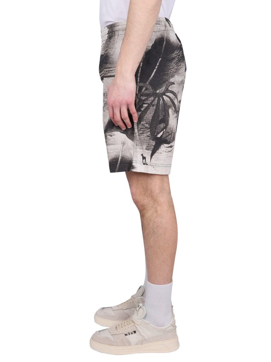 MSGM BERMUDA IN COTONE CON LOGO