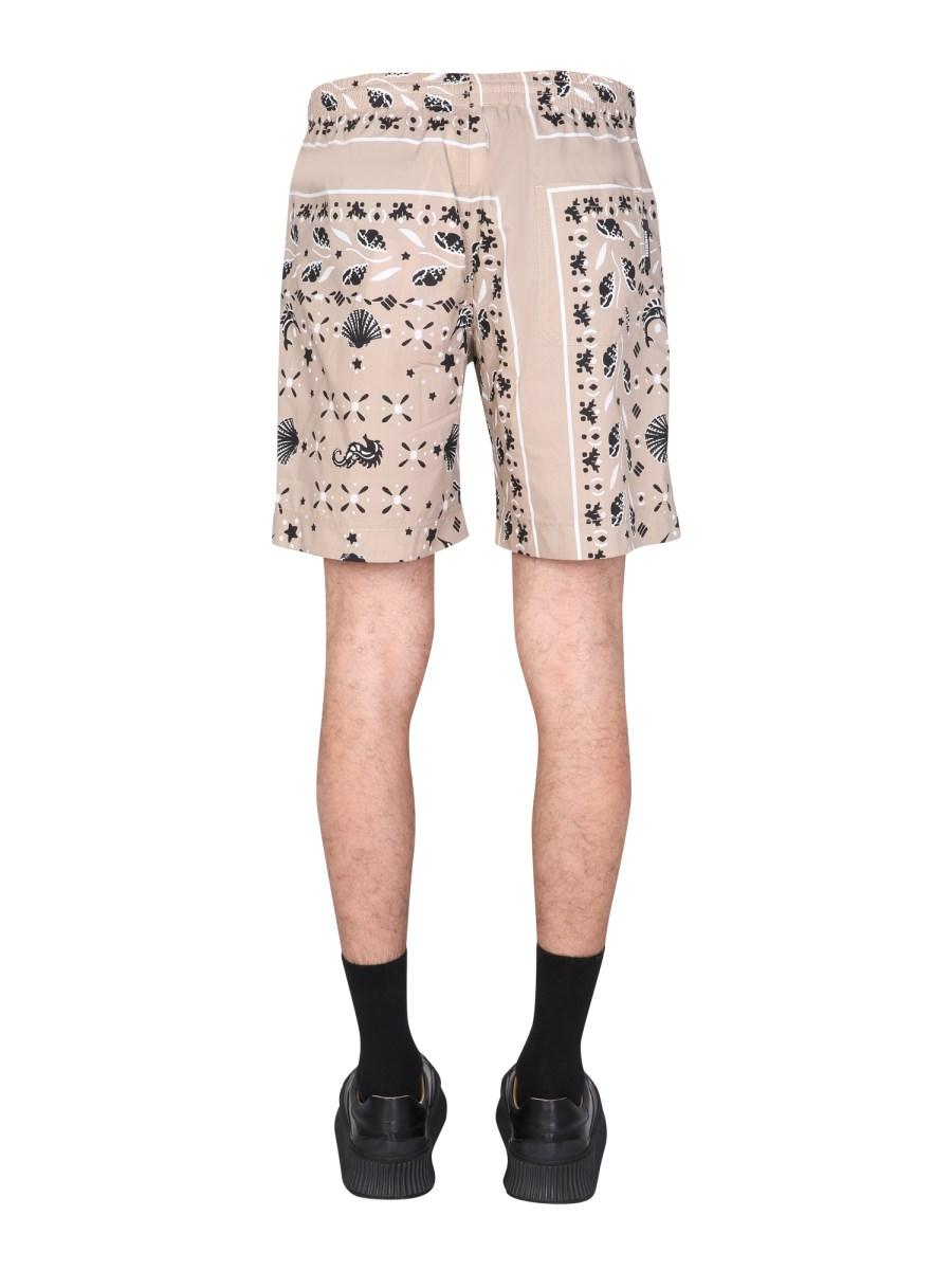 MSGM BERMUDA IN COTONE CON MOTIVO PAISLEY