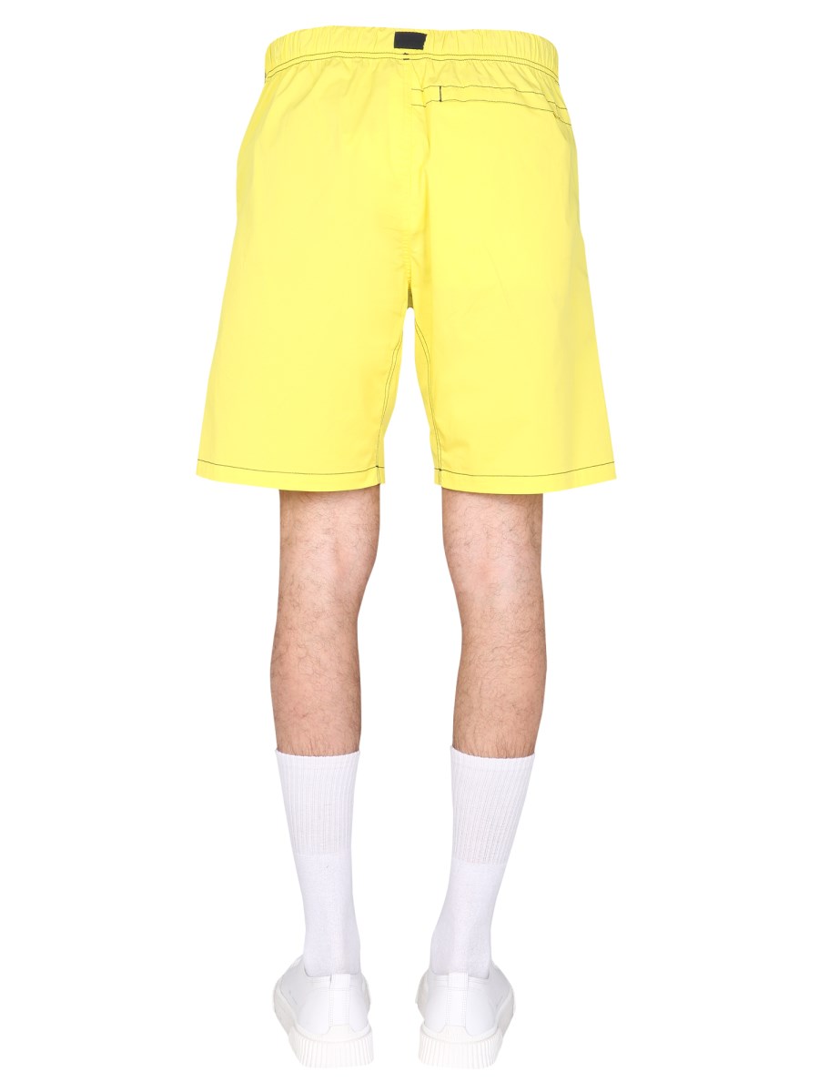 MSGM BERMUDA IN MISTO COTONE CON RICAMO LOGO