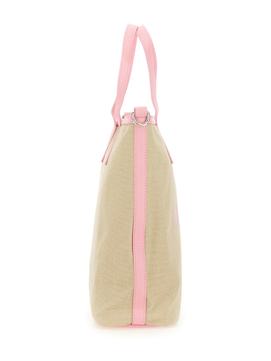 MSGM BORSA TOTE IN CANVAS CON LOGO