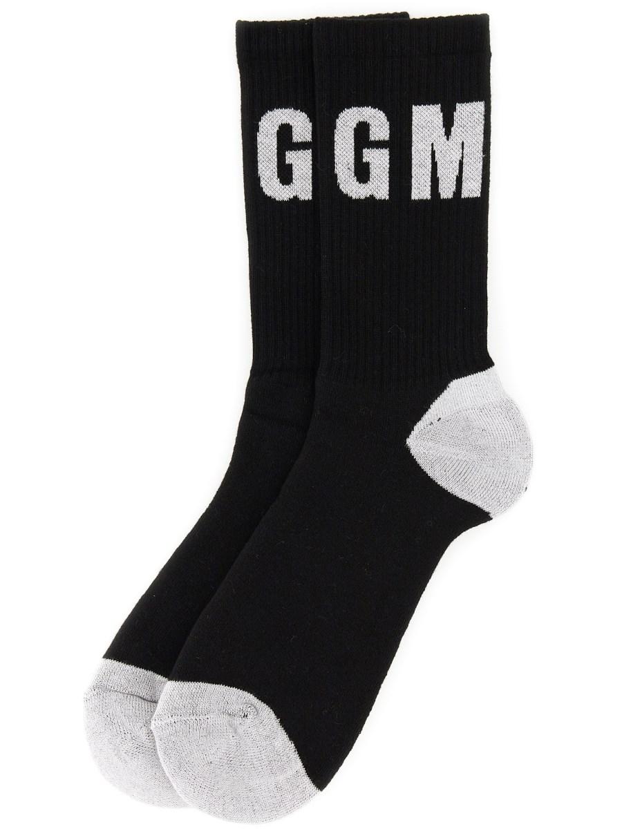 MSGM CALZINI IN COTONE CON LOGO