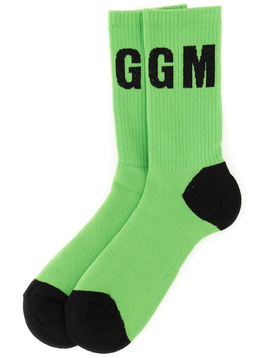 MSGM CALZINI IN COTONE CON LOGO