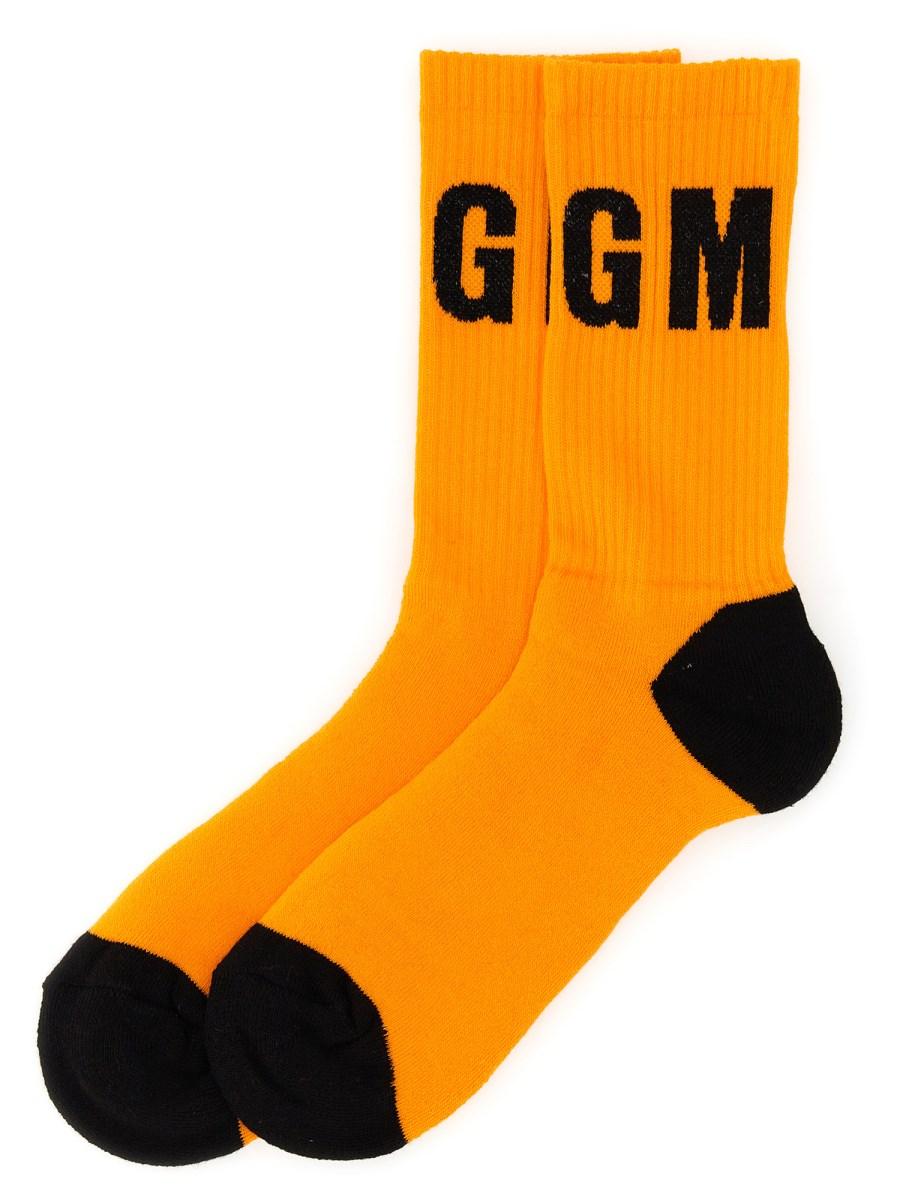 MSGM CALZINI IN COTONE CON LOGO