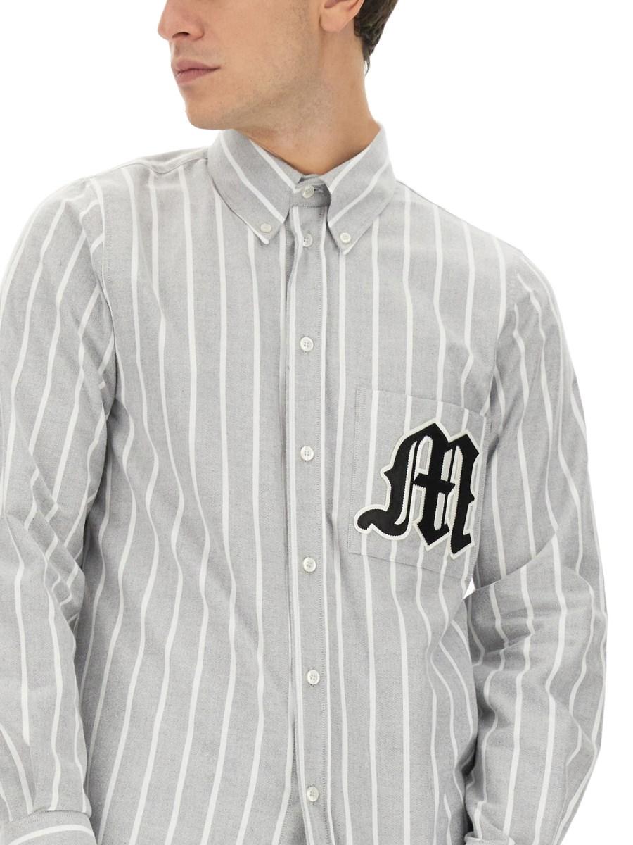 MSGM CAMICIA IN POPELINE DI COTONE CON LOGO
