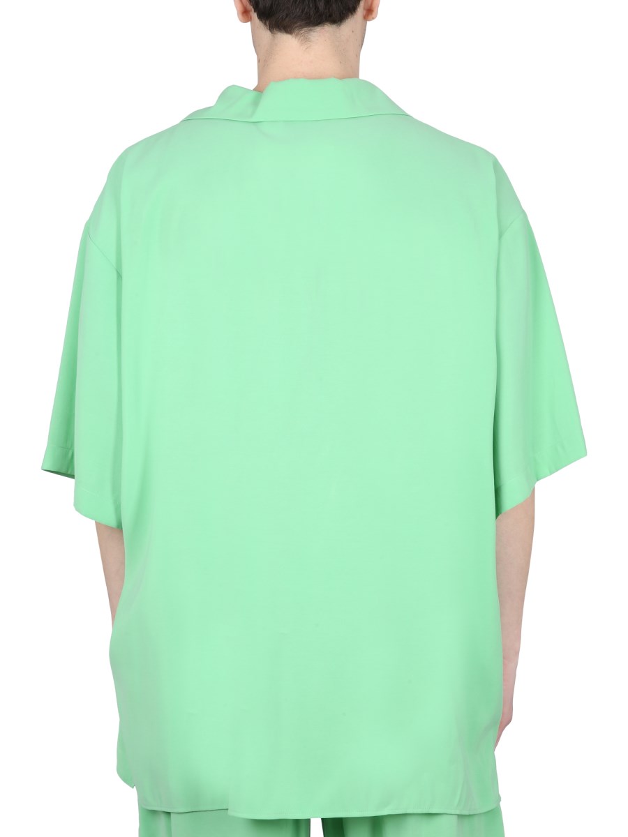 MSGM CAMICIA IN VISCOSA CON LOGO