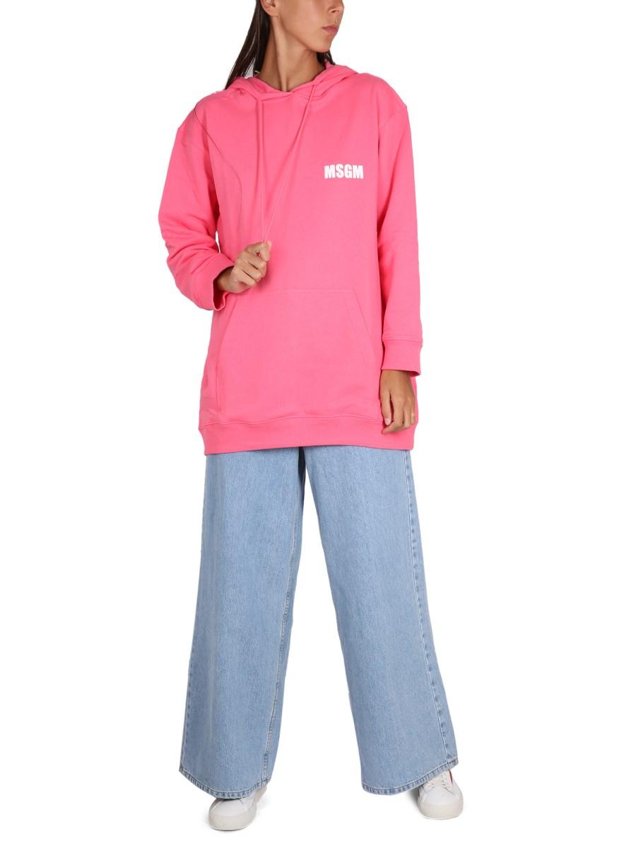 MSGM FELPA CON STAMPA LOGO IN COTONE