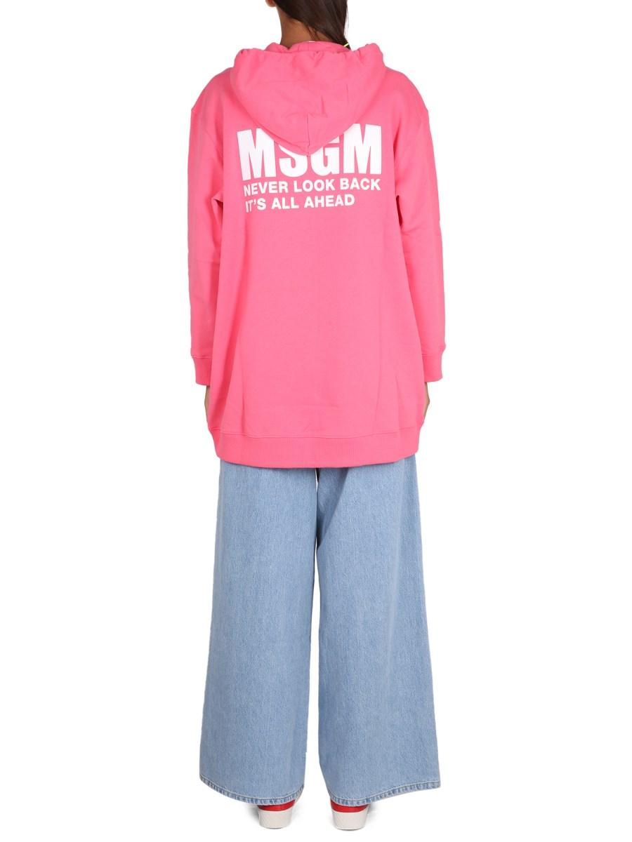 MSGM FELPA CON STAMPA LOGO IN COTONE