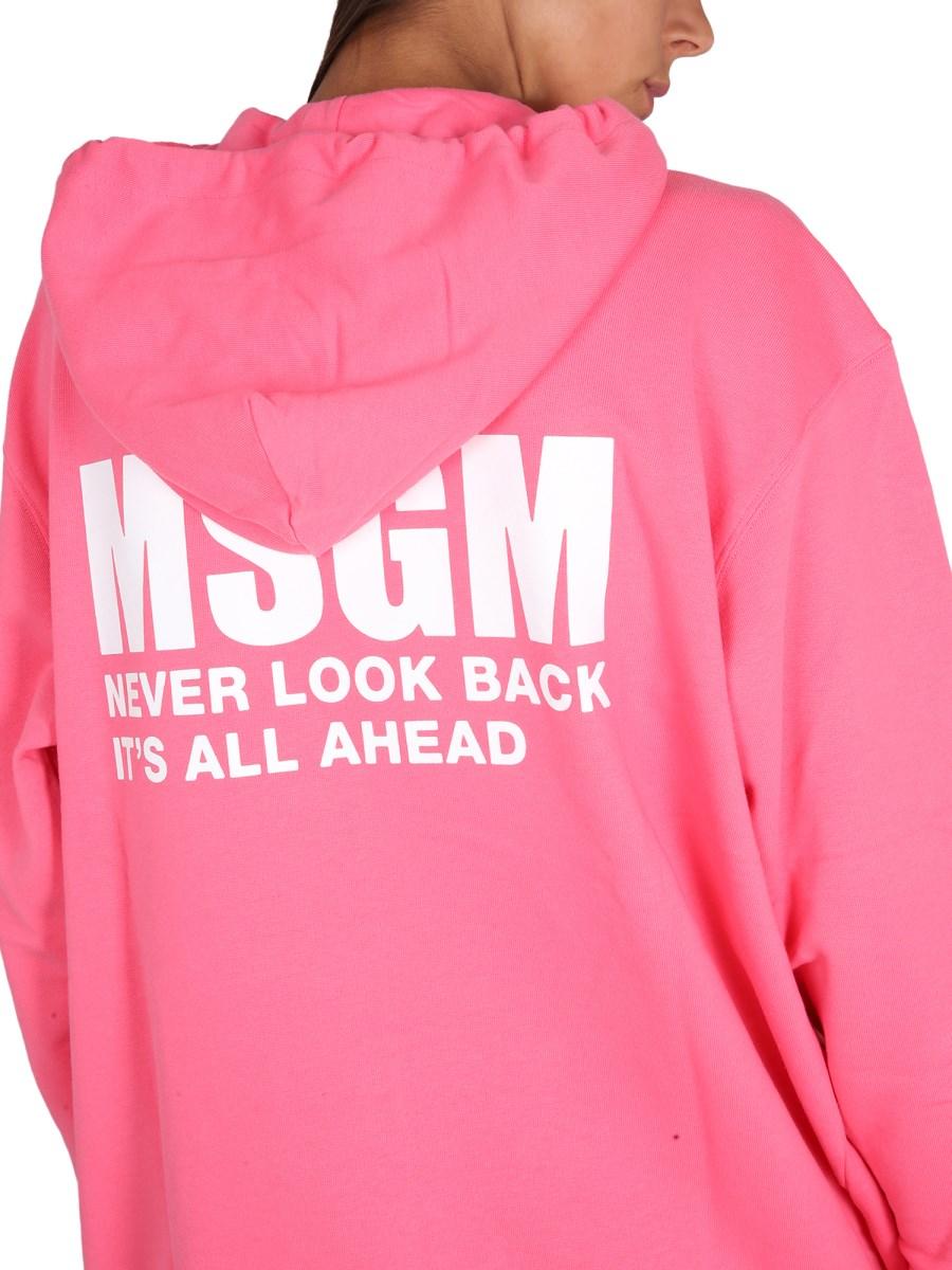 MSGM FELPA CON STAMPA LOGO IN COTONE