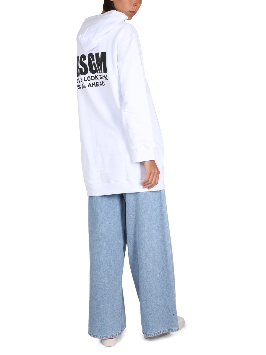 MSGM FELPA CON STAMPA LOGO IN COTONE