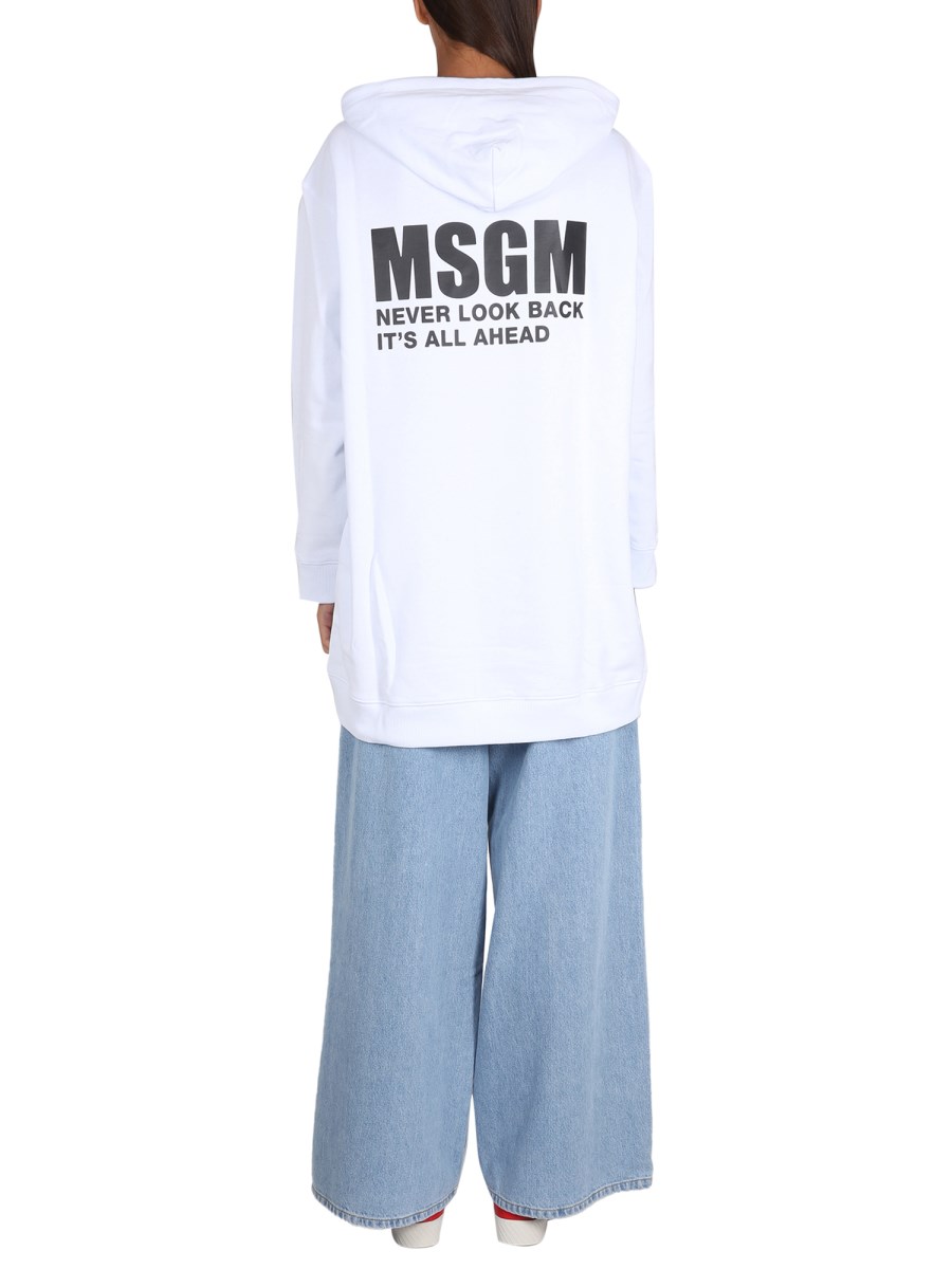 MSGM FELPA CON STAMPA LOGO IN COTONE
