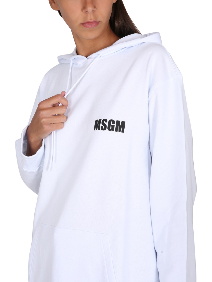 MSGM FELPA CON STAMPA LOGO IN COTONE