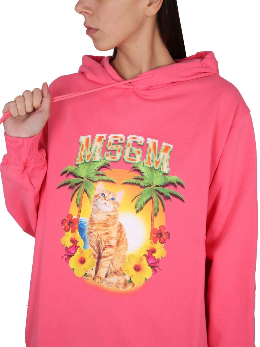 MSGM FELPA IN COTONE CON LOGO