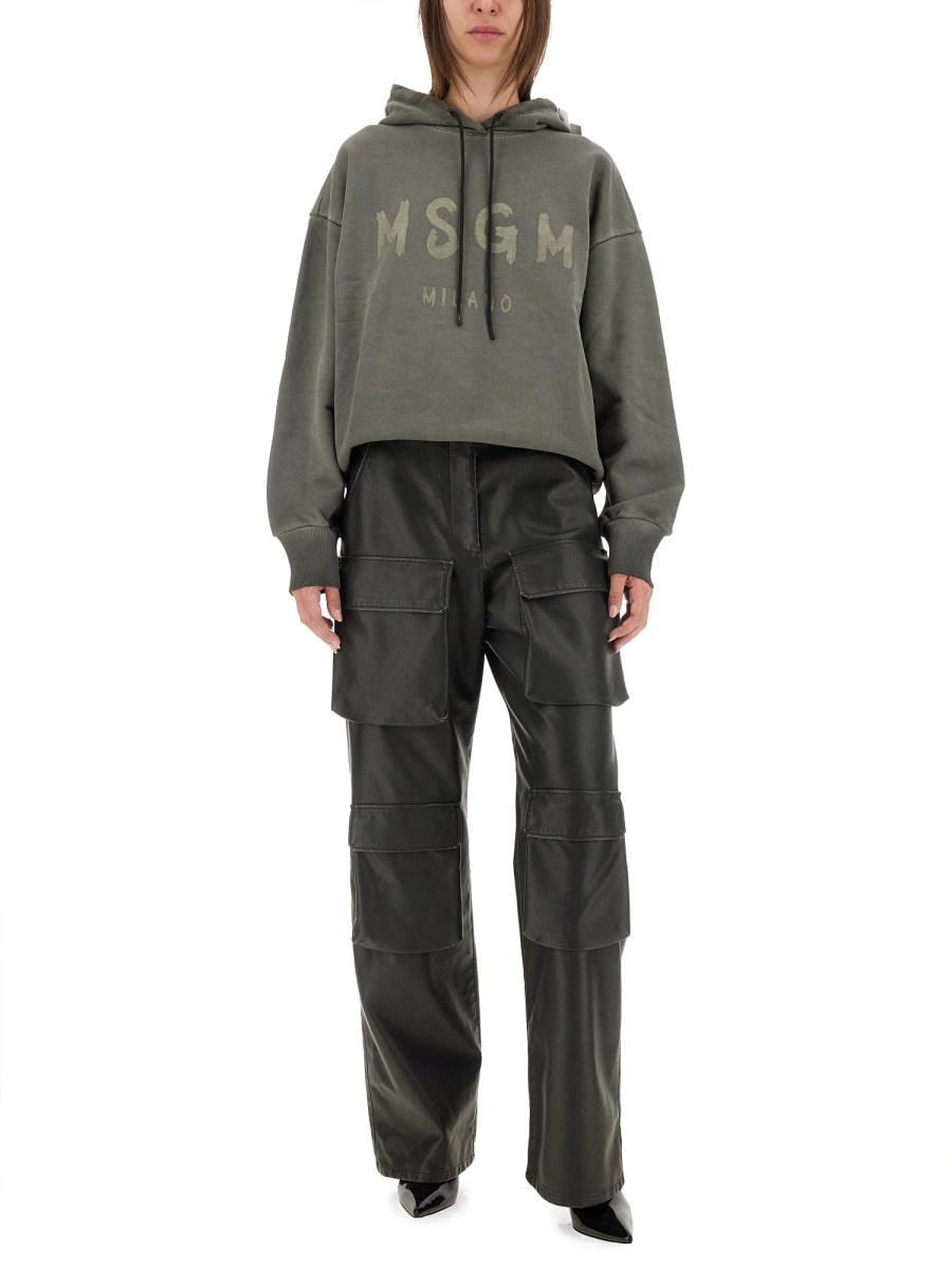 MSGM FELPA IN COTONE CON LOGO