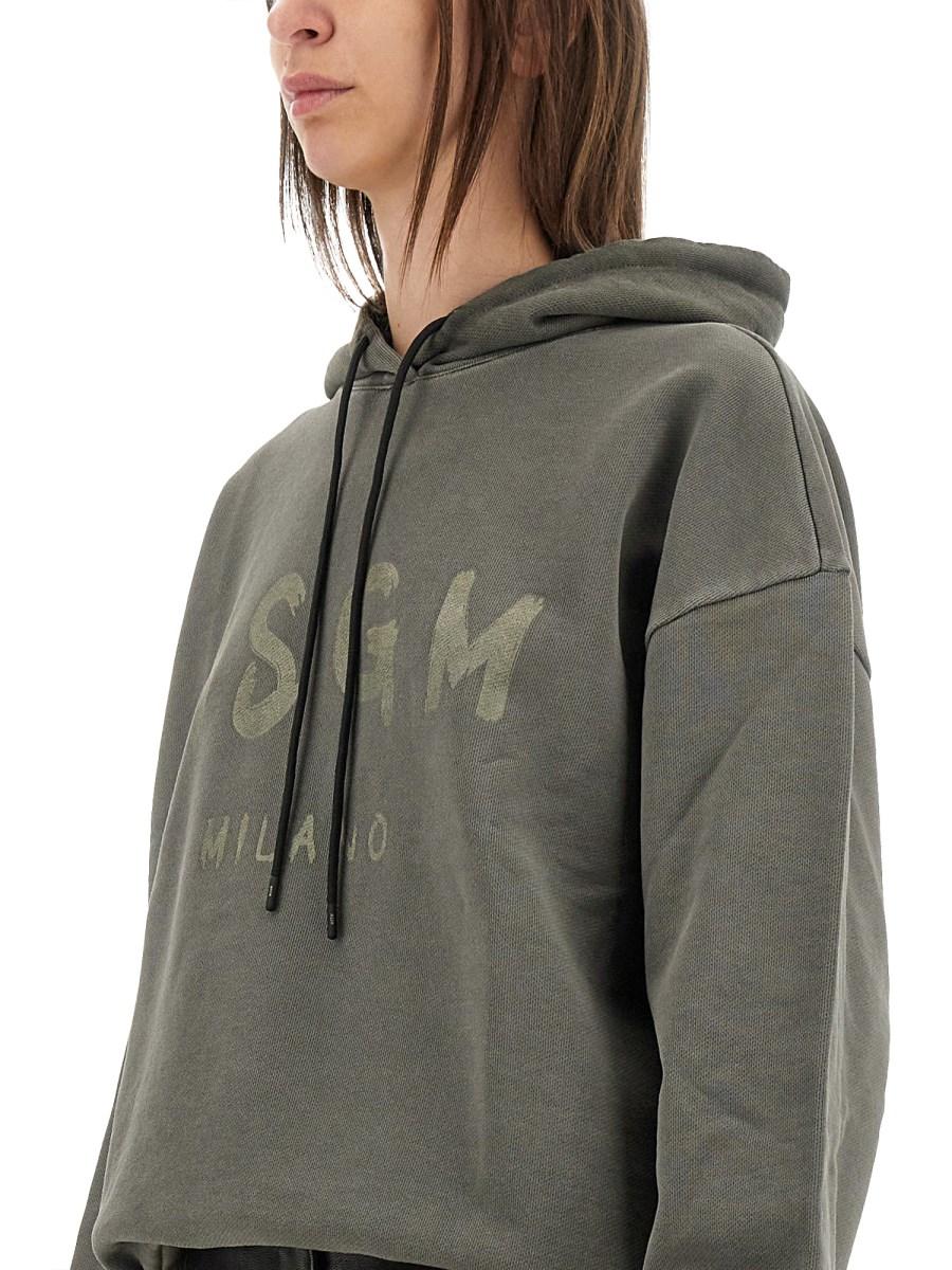 MSGM FELPA IN COTONE CON LOGO
