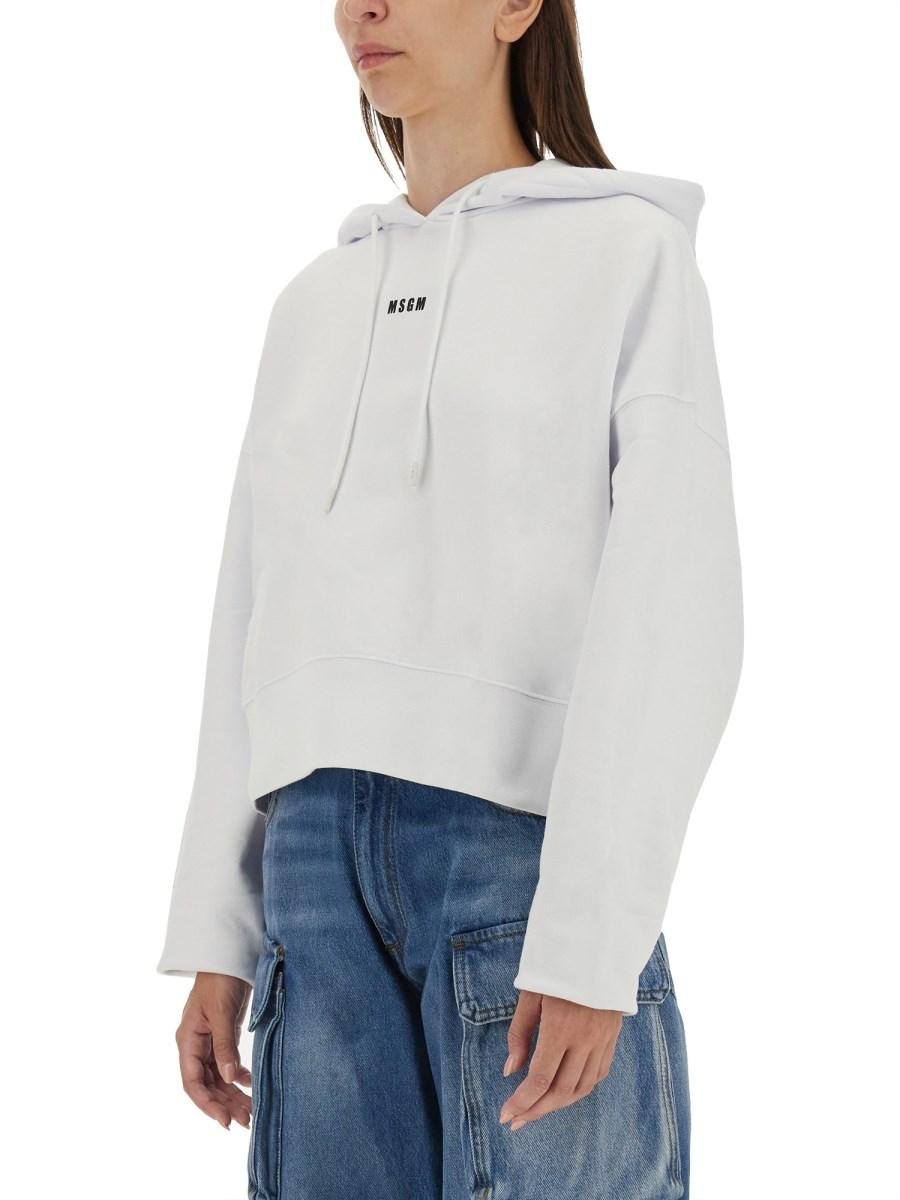 MSGM FELPA IN COTONE CON MICRO LOGO