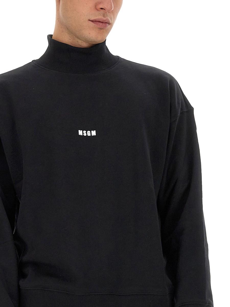 MSGM FELPA IN COTONE CON MICRO LOGO