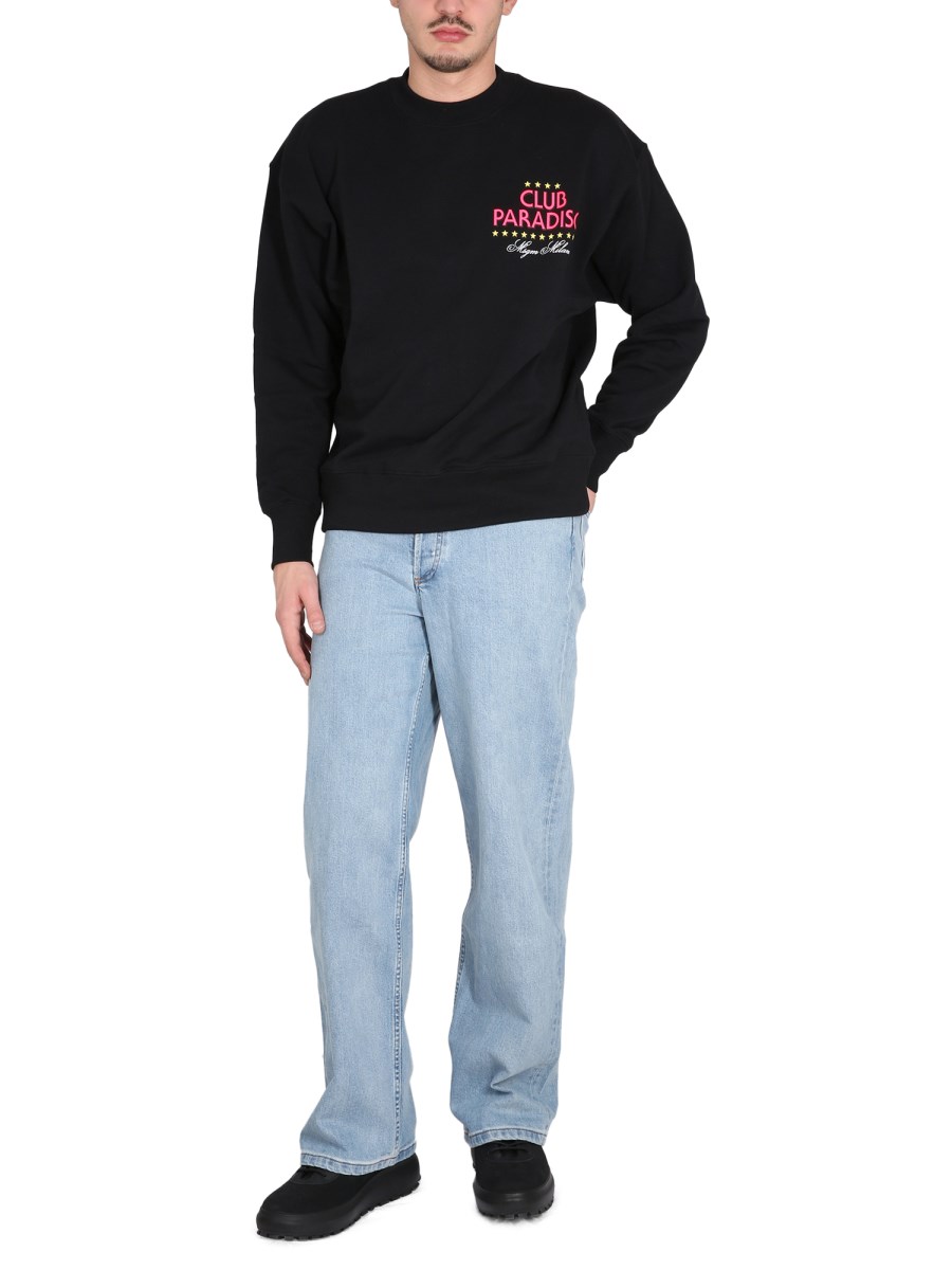 MSGM FELPA IN COTONE CON STAMPA LOGO