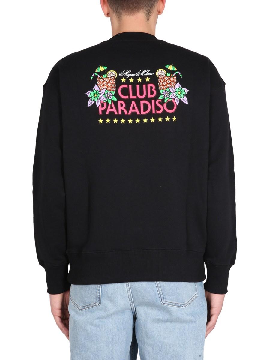 MSGM FELPA IN COTONE CON STAMPA LOGO
