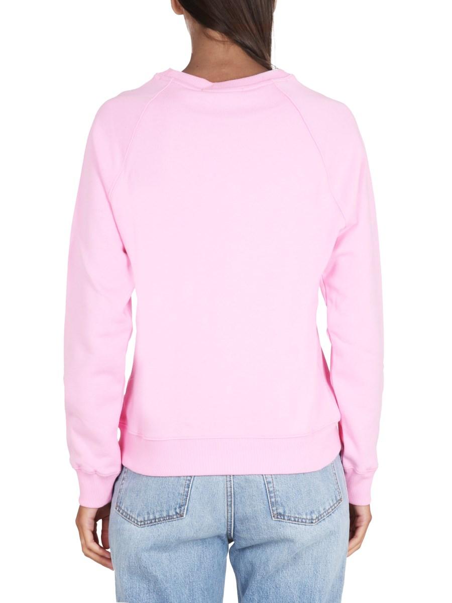 MSGM FELPA IN COTONE CON STAMPA LOGO PENNELATO