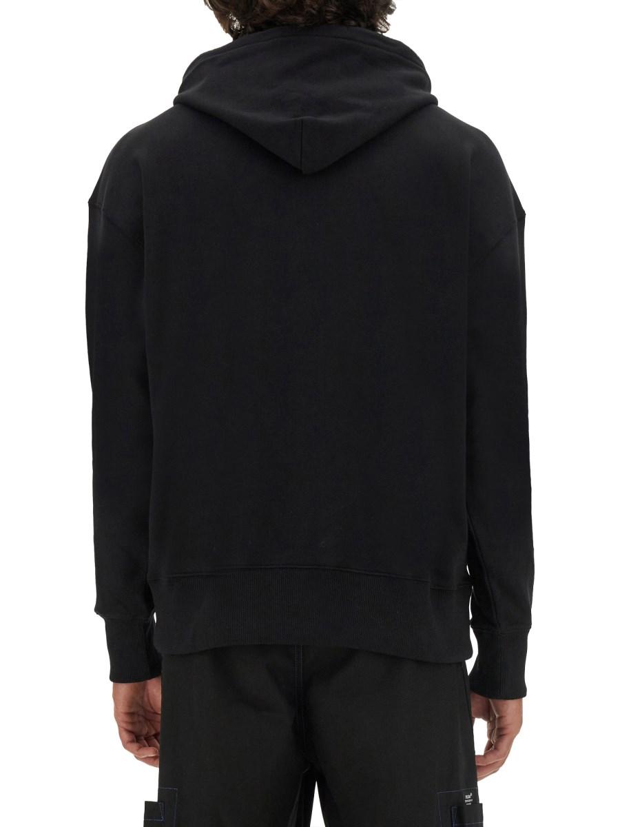 MSGM FELPA IN COTONE CON STAMPA LOGO PENNELLATO