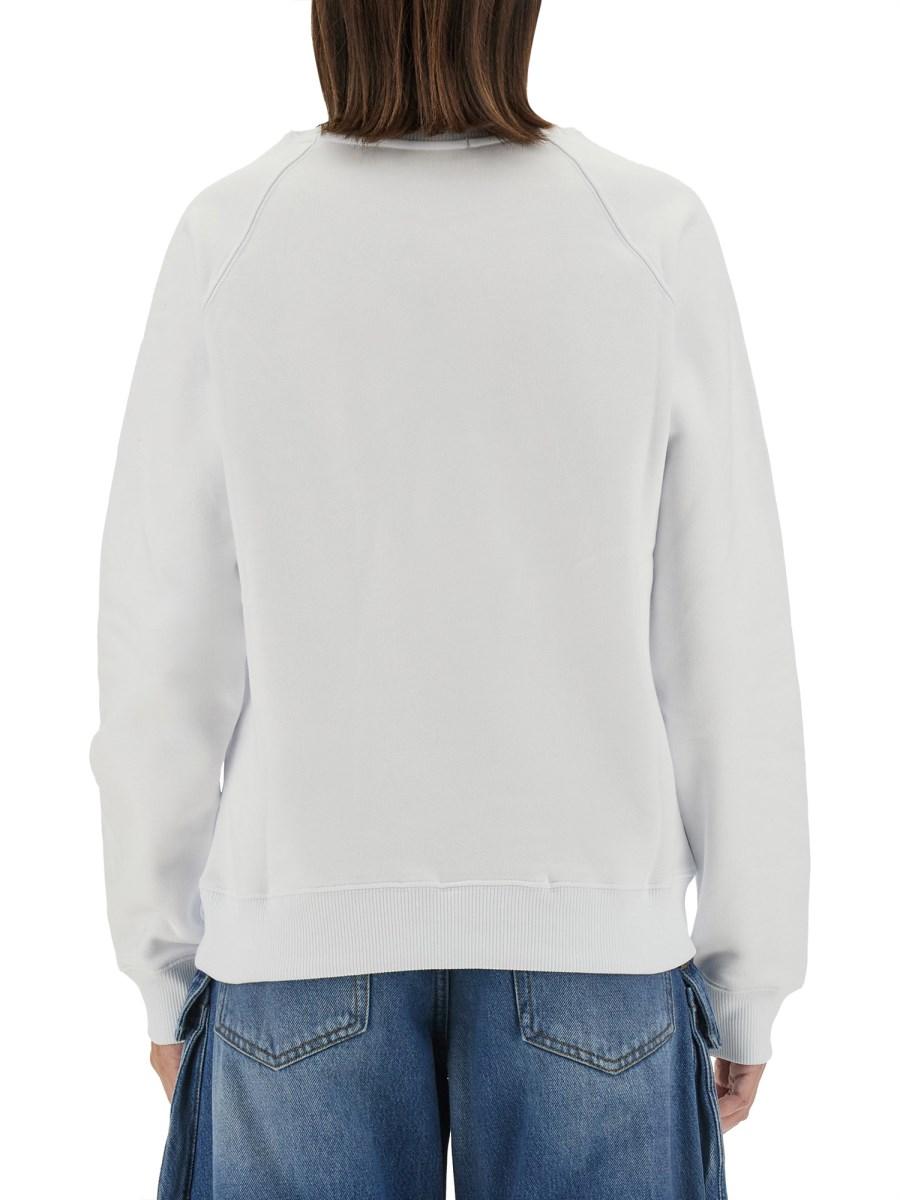 MSGM FELPA IN COTONE CON STAMPA LOGO PENNELLATO