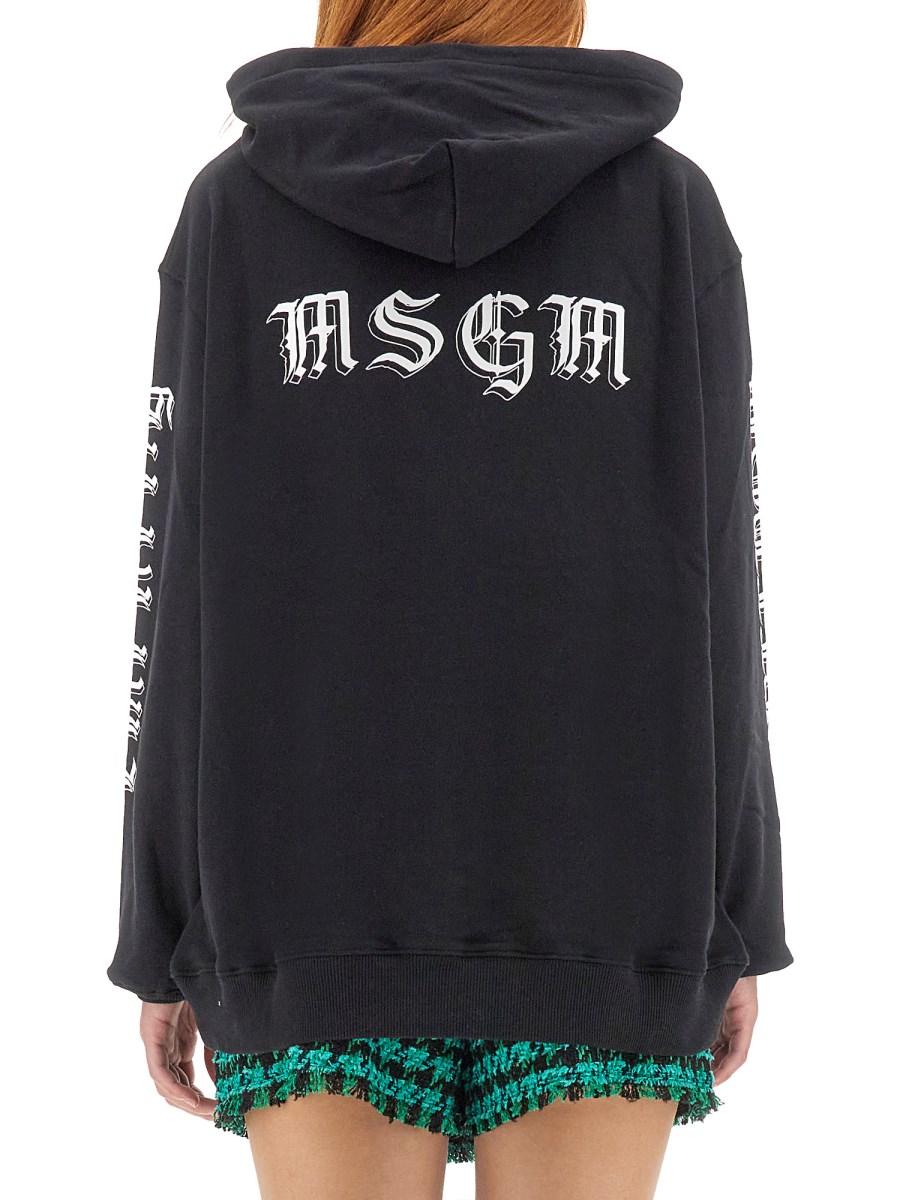 MSGM FELPA IN COTONE CON STAMPA LOGO