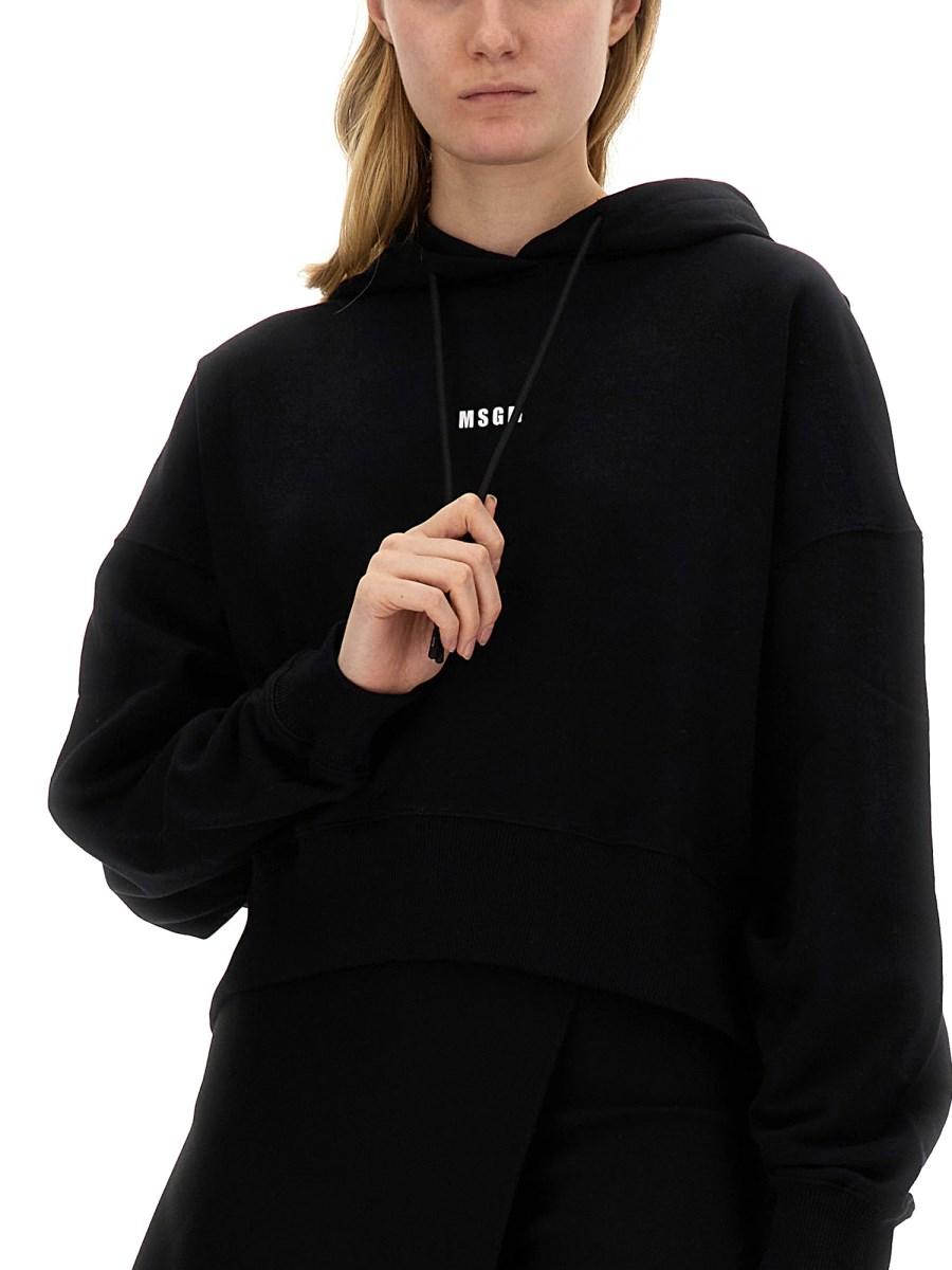 MSGM FELPA IN COTONE CON STAMPA LOGO
