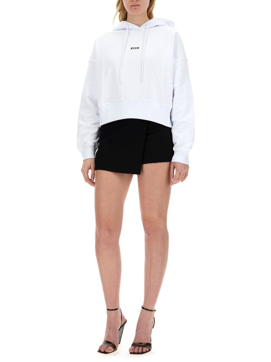 MSGM FELPA IN COTONE CON STAMPA LOGO
