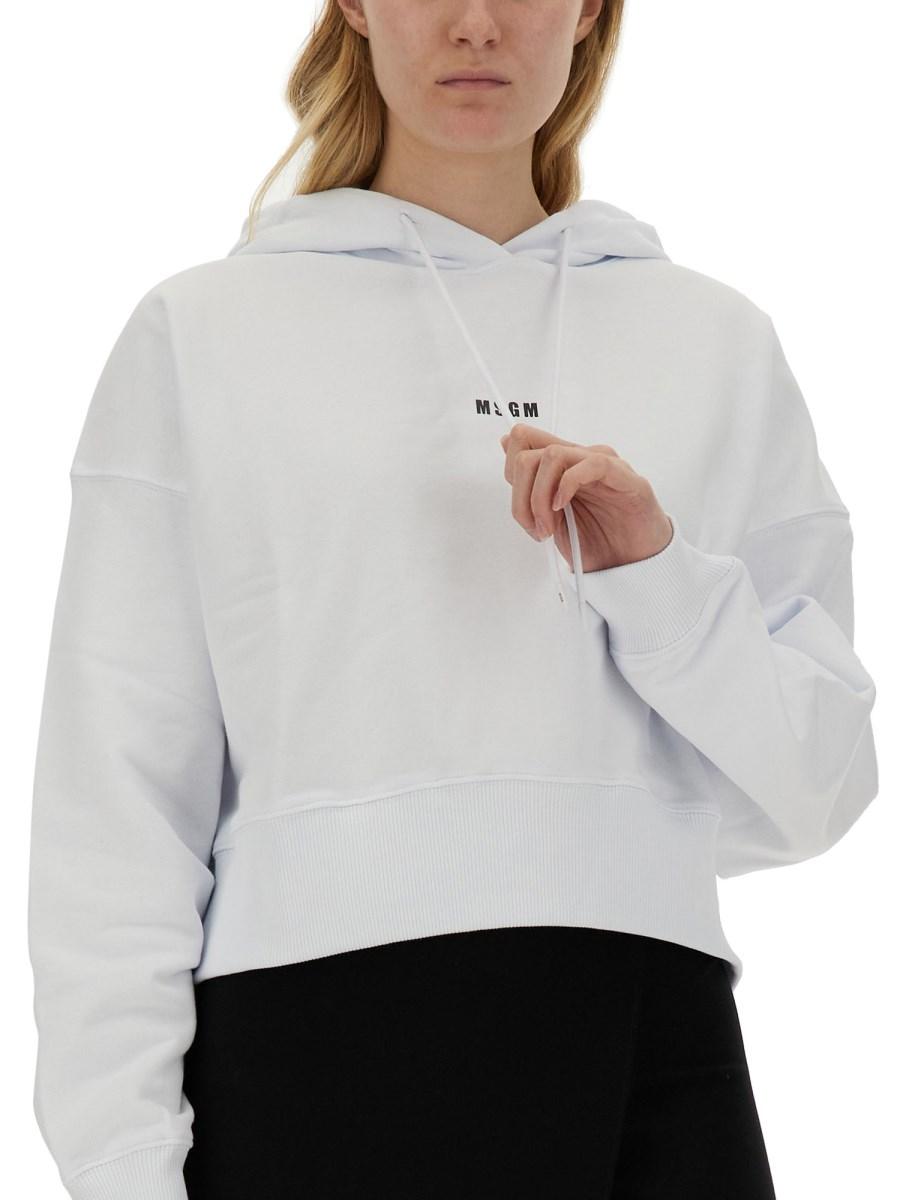 MSGM FELPA IN COTONE CON STAMPA LOGO
