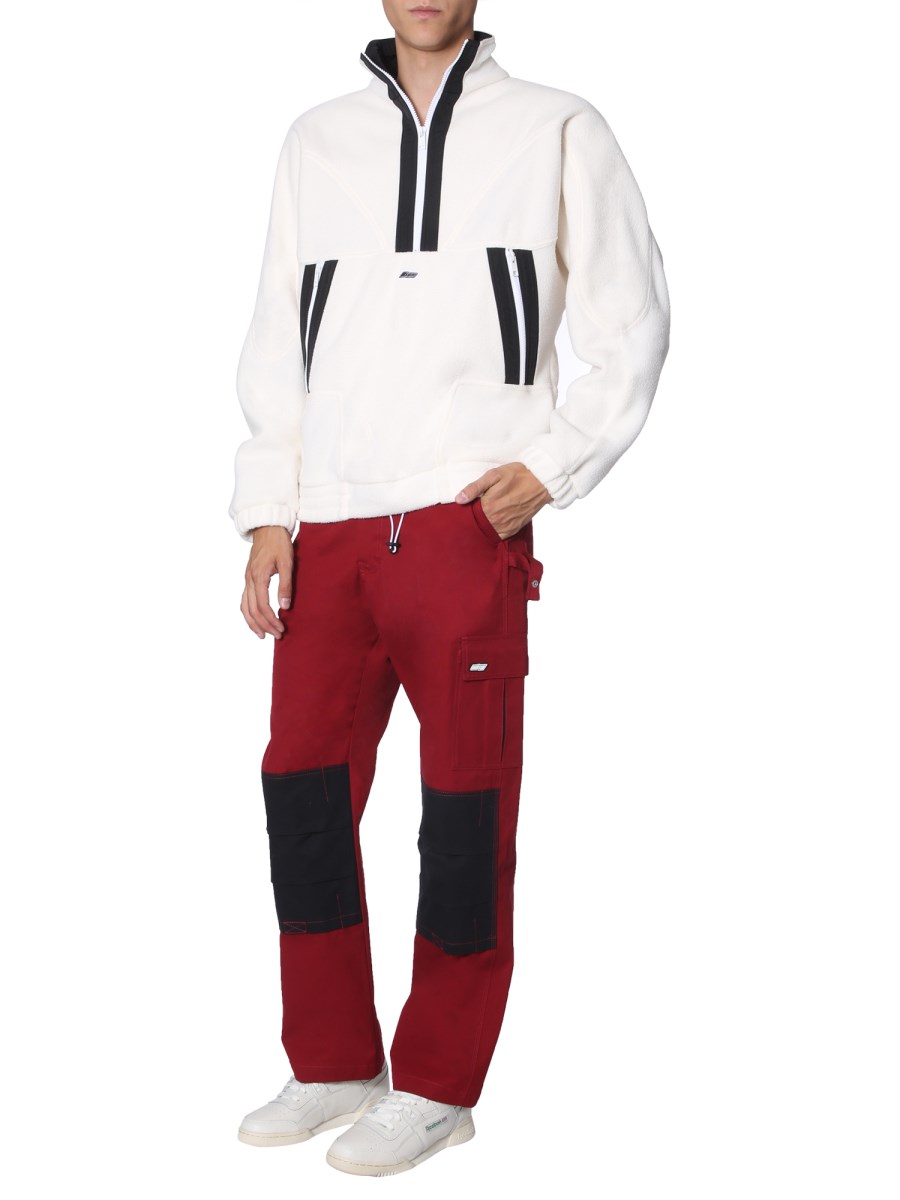 MSGM FELPA IN PILE CON ZIP E RICAMO