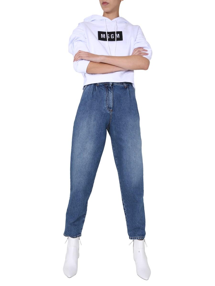 MSGM FELPA REGULAR FIT IN COTONE CON BOX LOGO