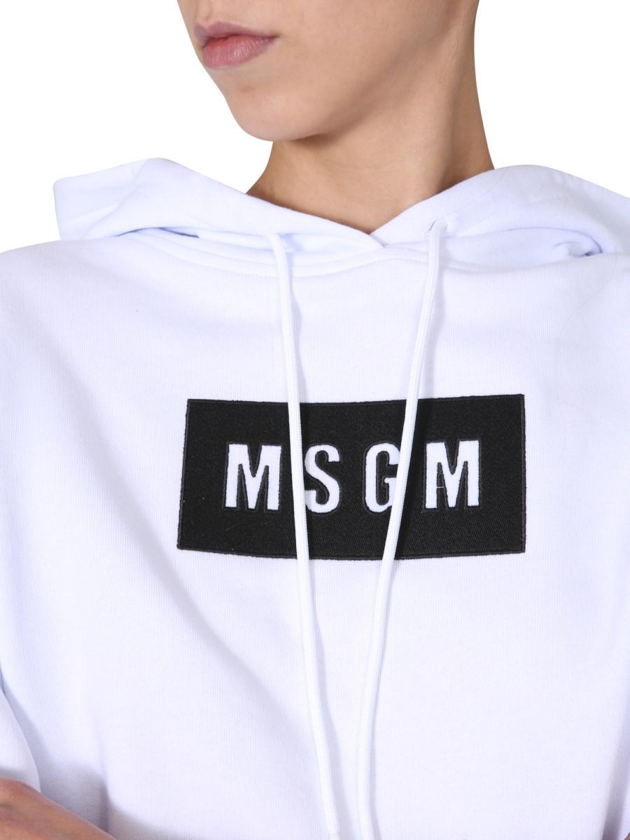 MSGM FELPA REGULAR FIT IN COTONE CON BOX LOGO