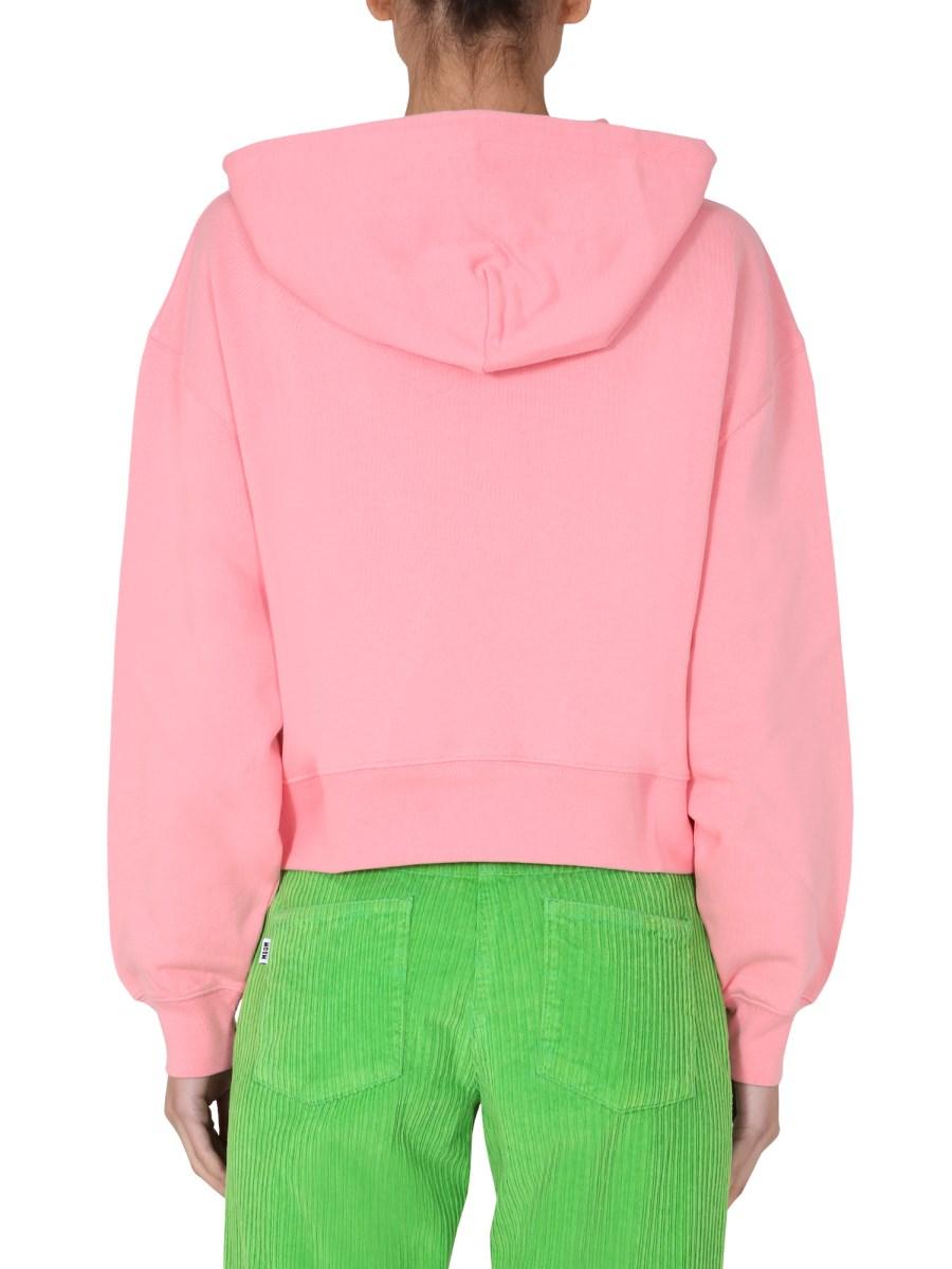 MSGM FELPA REGULAR FIT IN COTONE CON BOX LOGO