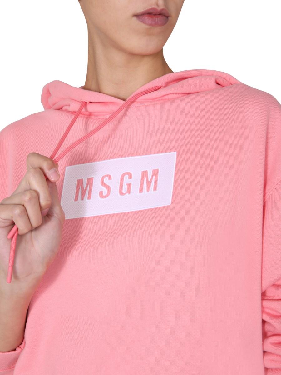 MSGM FELPA REGULAR FIT IN COTONE CON BOX LOGO