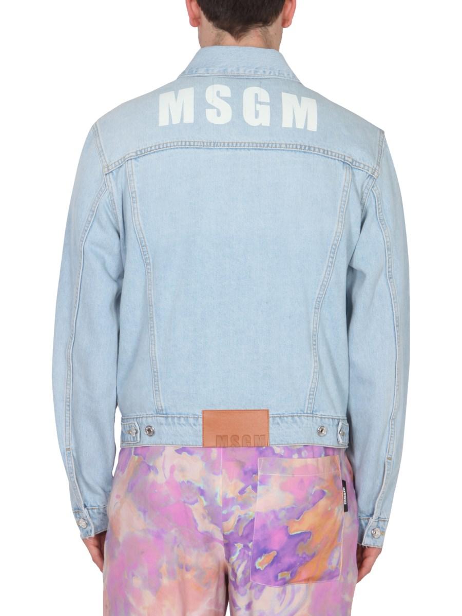 MSGM GIACCA IN DENIM DI COTONE CON STAMPA LOGO