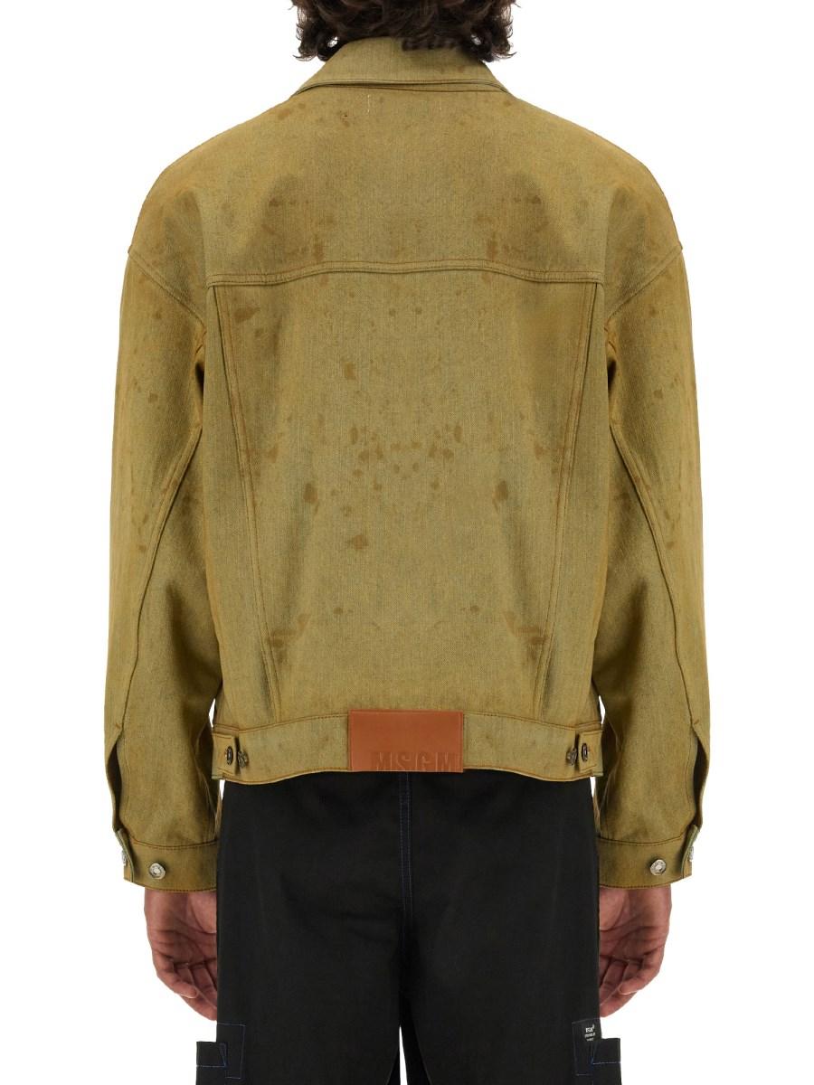 MSGM GIACCA IN DENIM TINTO NEL TÉ