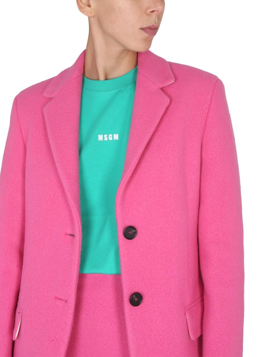 MSGM GIACCA MONOPETTO IN MISTO LANA