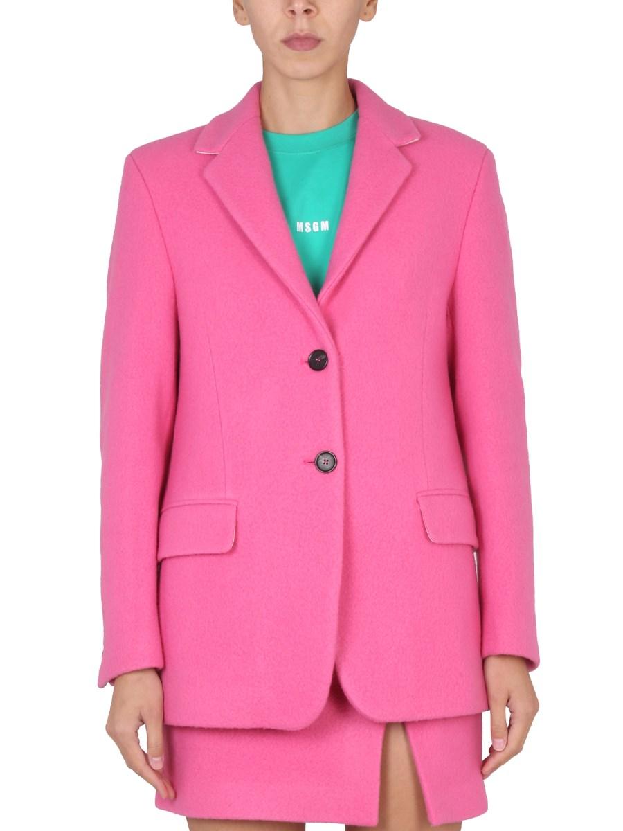 MSGM GIACCA MONOPETTO IN MISTO LANA