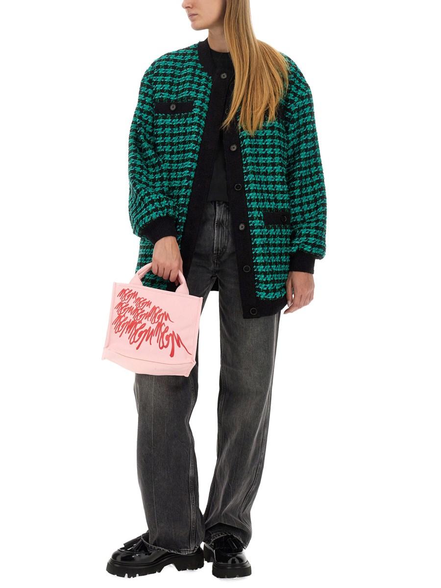 MSGM GIACCA PIED DE POULE TWEED IN BLEND DI LANA