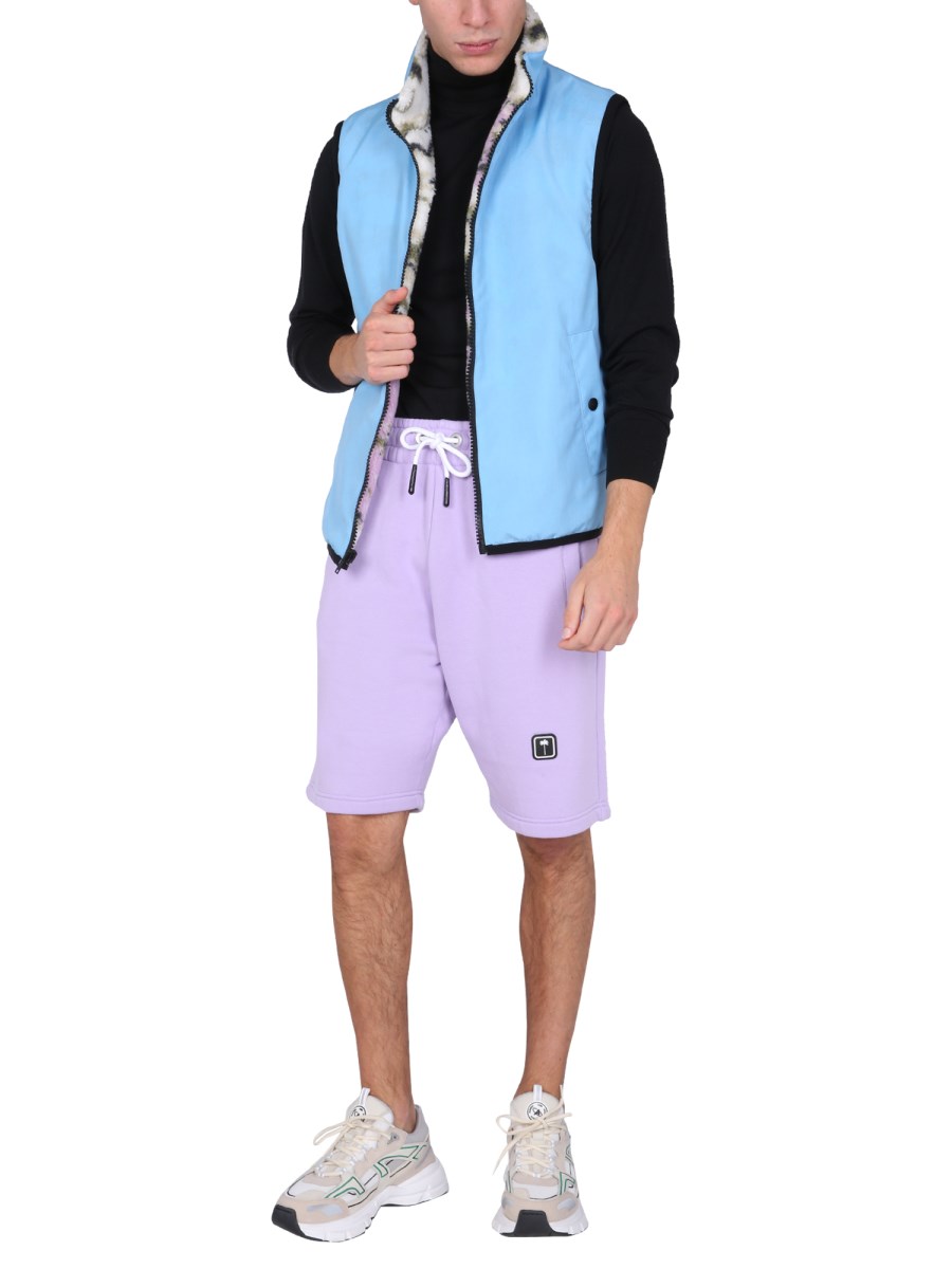 MSGM GILET SHERPA IN PILE CON MOTIVO NORWEGIAN