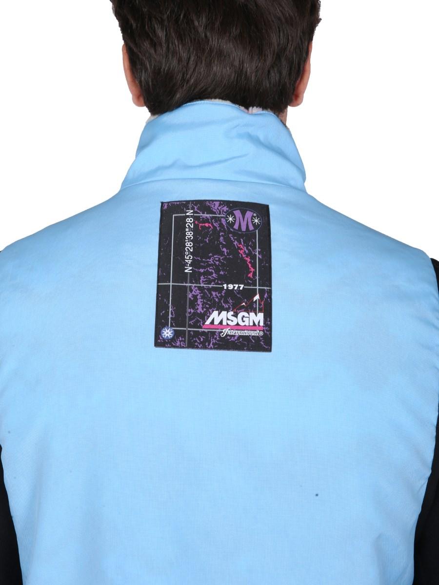 MSGM GILET SHERPA IN PILE CON MOTIVO NORWEGIAN